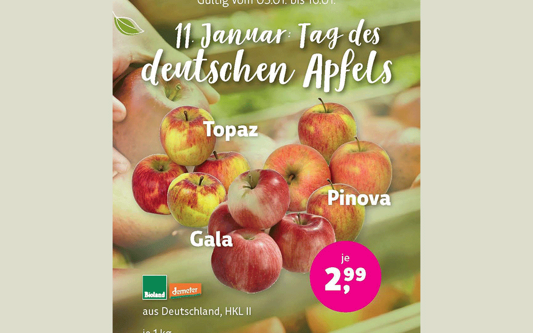 Tag des Apfels am 11. Januar – Einen Apfel Gratis